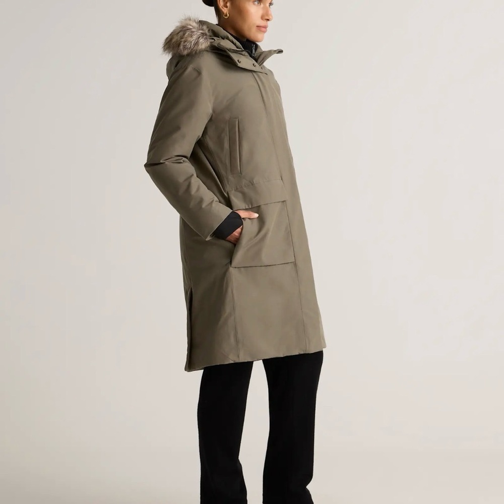 Quince NWOT Women’s Responsible Down Hooded Long Parka Faded Cargo medium Y878 - Picture 7 of 15